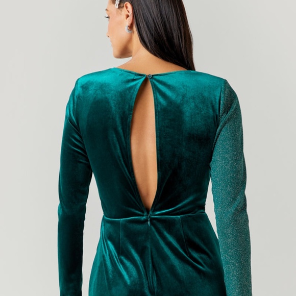 Miami Green Isabel Glitter Velvet Romper Size Small NWOT - Picture 3 of 8